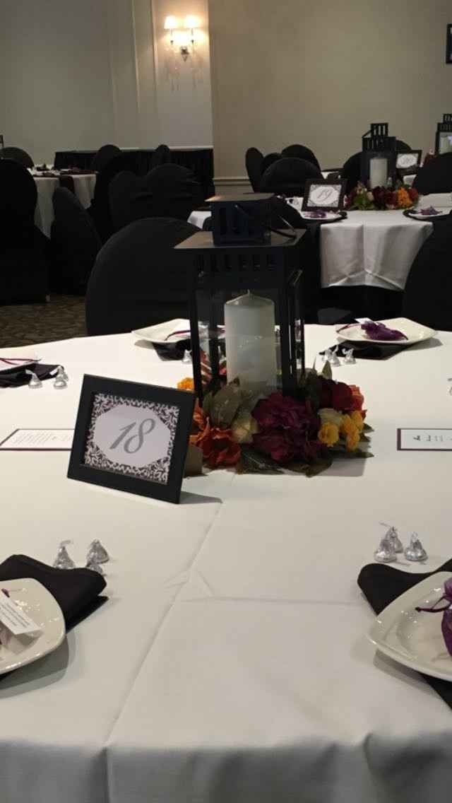 Centerpiece and wedding sign trial run - what do you think?