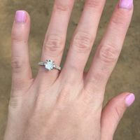 Love my cushion cut! He had it custom made and picked out every diamond.