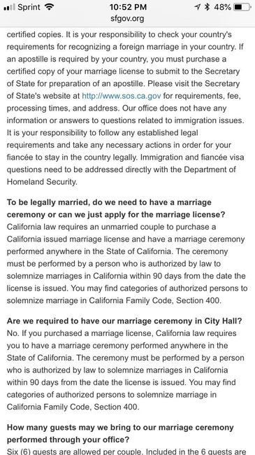 Marriage license in different city 1