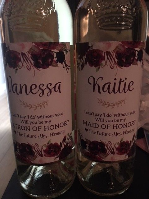 MOHS wine bottles with personalized labels!