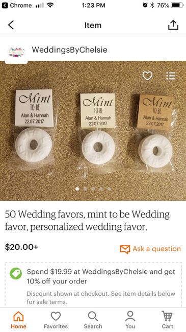 What are you doing for wedding favors? - 1