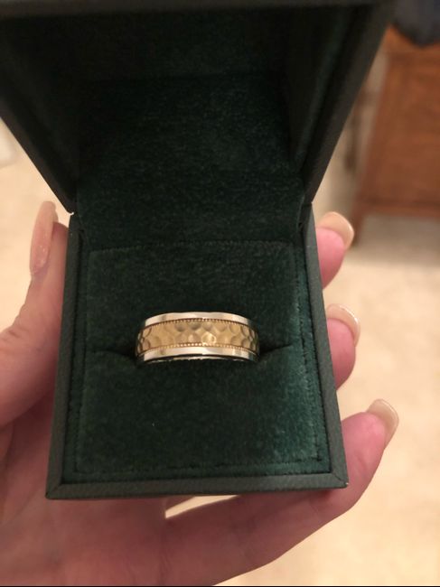 My groom's ring arrived yesterday! White gold, hand engraved. It's gorgeous!! - 1