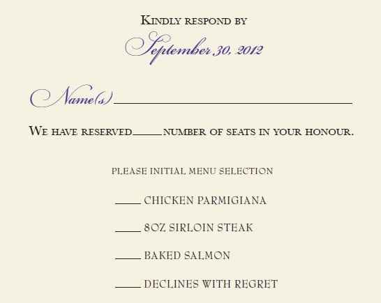 RSVP Card Question