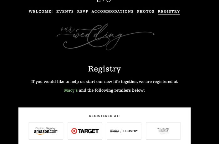 Macy's Registry url showing as Invalid 2