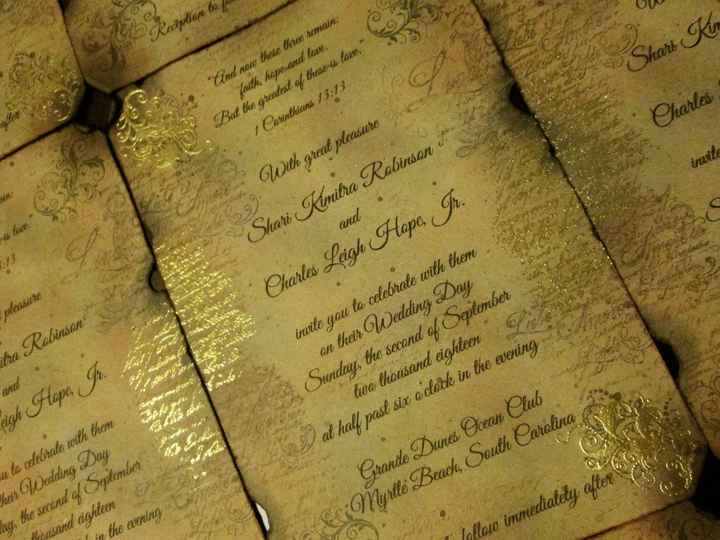 These are the scroll invitations I had commissioned!