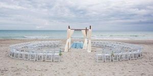 This is our ceremony location...on the beach at 6:30pm, just before sunset.