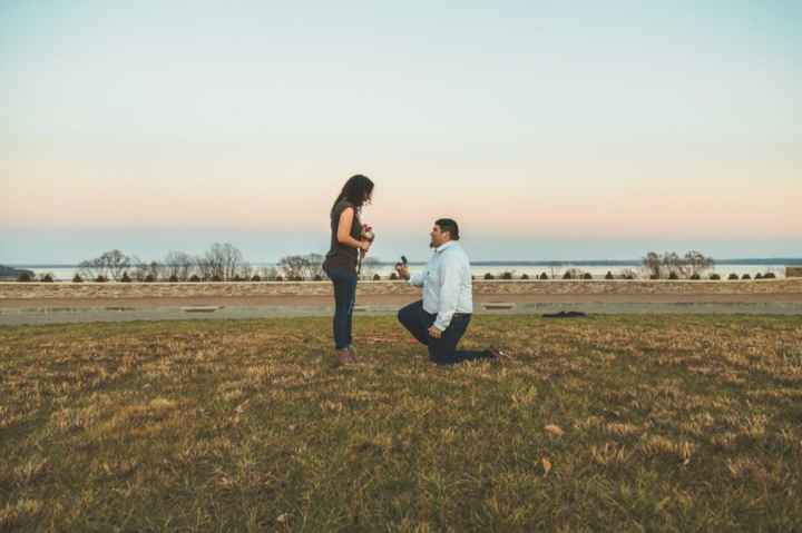Post a photo of your fiance proposing!