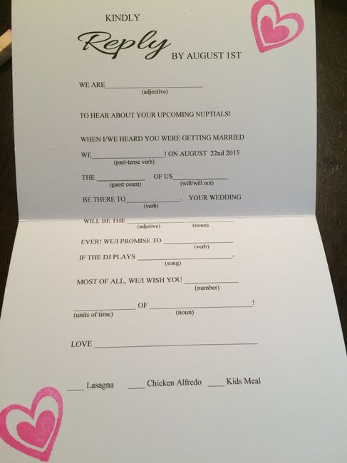 My DIY RSVP cards