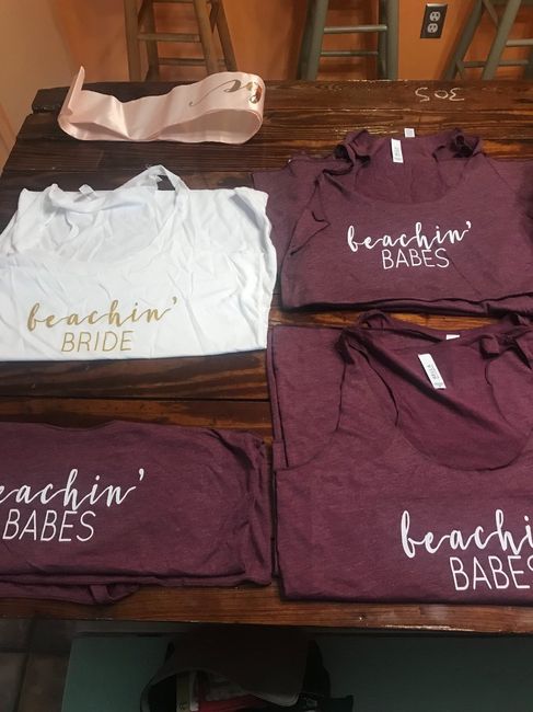 My amazing sash and shirts for the ladies! My MOH thought of everything!
