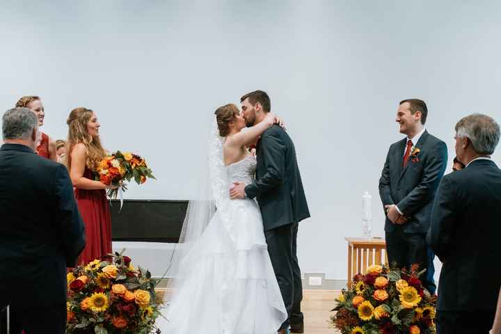 Our first kiss as husband and wife! 