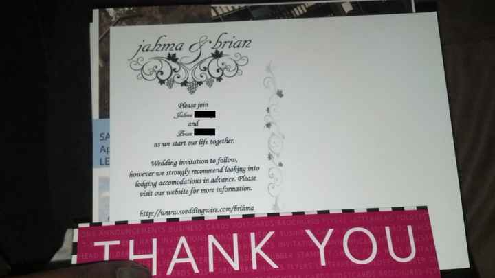 My Save the Dates arrived from VP. YAY