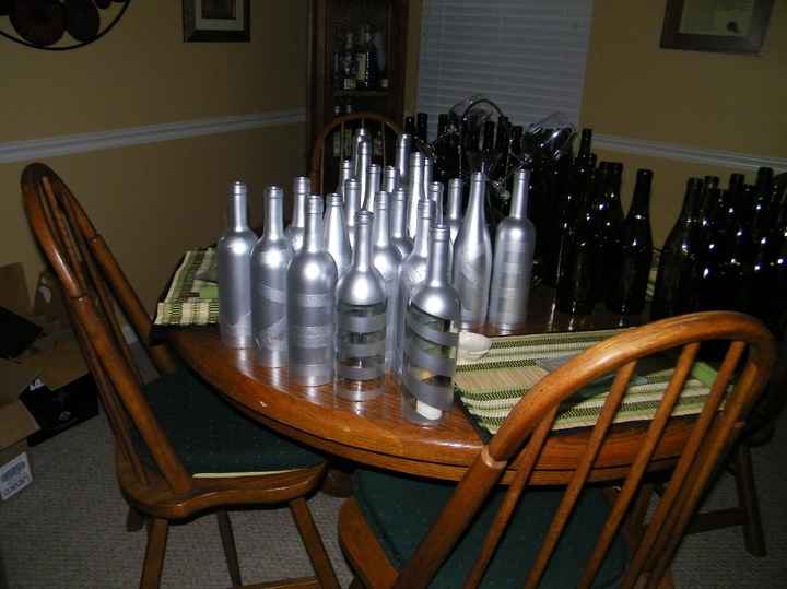 My DIY wine bottle center pieces