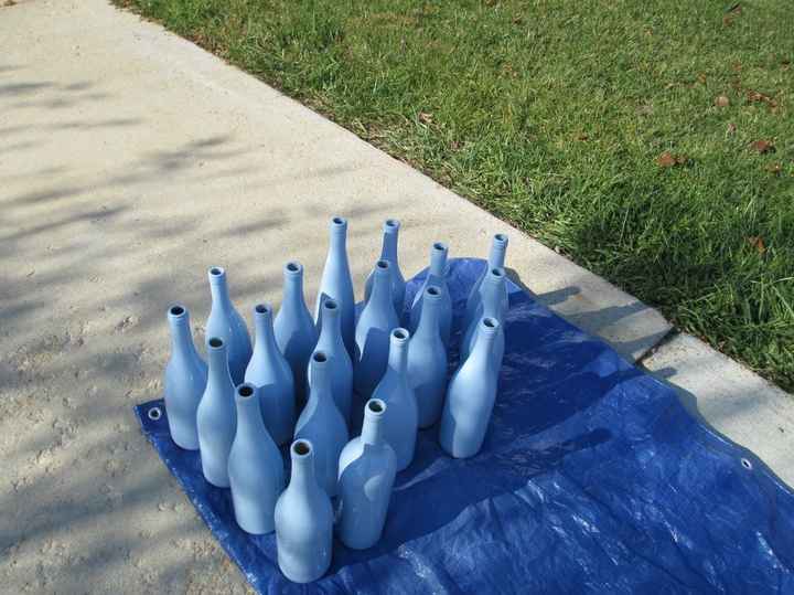 Wedding DIY weekend: cocktail napkins and bottles *pics*