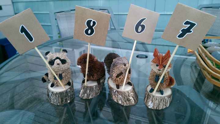 DIY Escort Stones and Woodland Animal Table Numbers