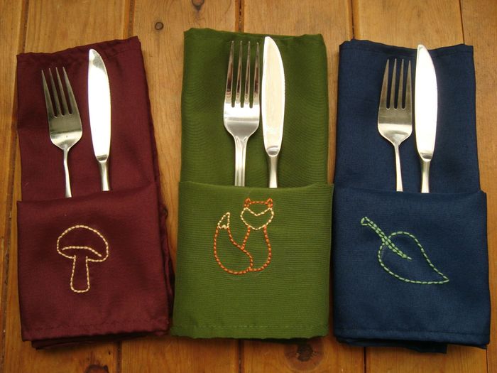 DIY- Hand-Embroidered Woodland Napkins!