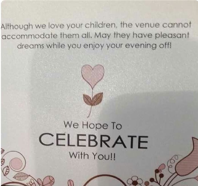 No kids at my wedding..when do we tell people? 2