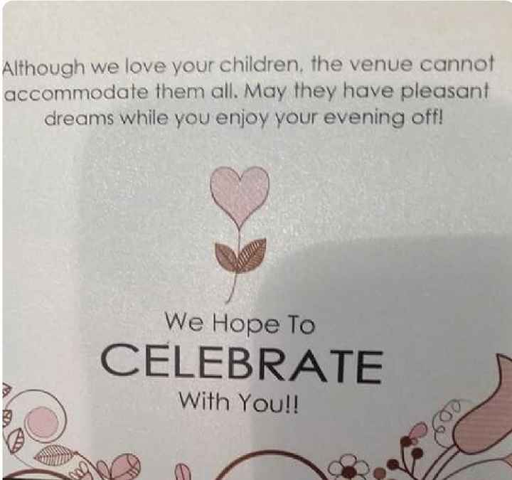 No kids at my wedding..when do we tell people? - 2