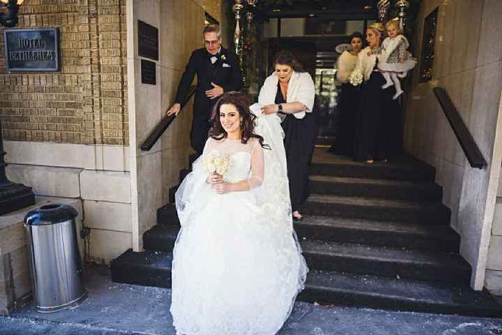 Walking out to the Rolls Royce to go to the Church,  so excited for him to see me! 
