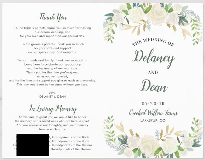 Show Me Your Wedding Programs! 1