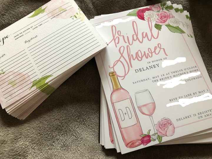The beautiful invites & recipe cards my mother ordered!