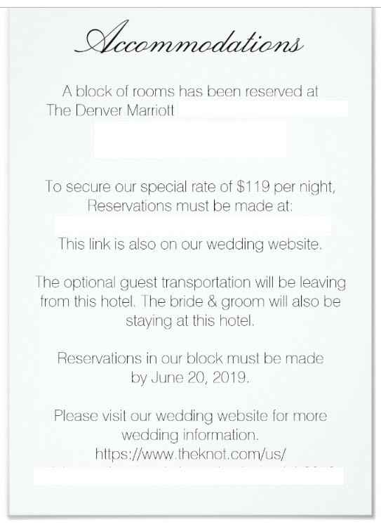 Side 1 of the Accommodations Card