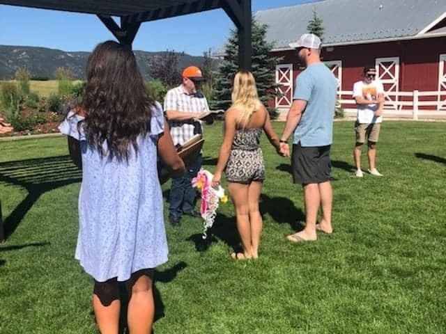 Our original ceremony space before the rain moved us inside!