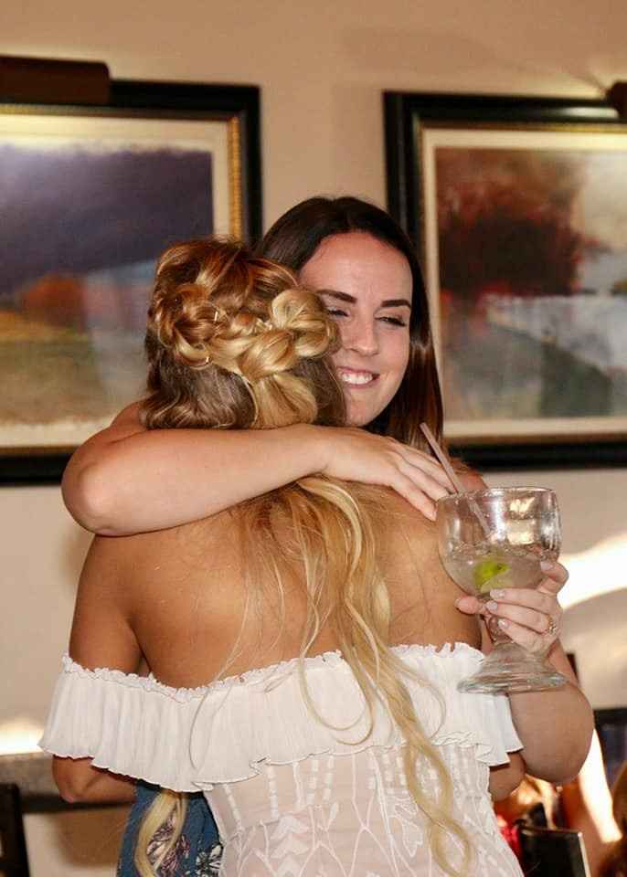 hugs after speech