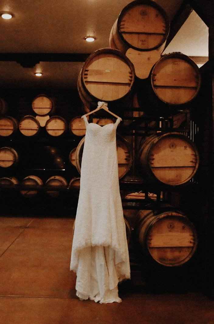 My dress in the wine room, where our dinner buffet was served.