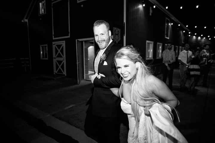 Our grand exit, guests rang mini cowbells as we headed to our limo.