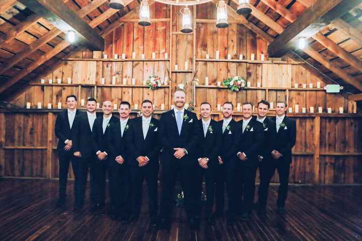 My husband & his 10 groomsmen.