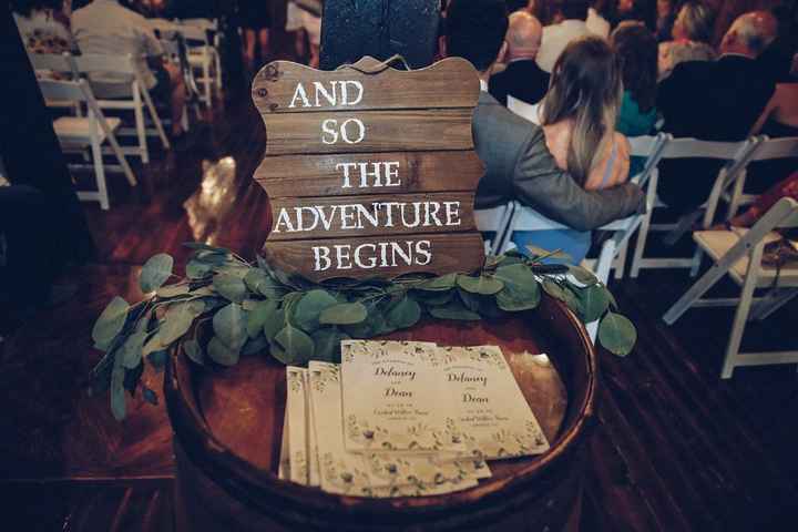 At the beginning of the aisle.