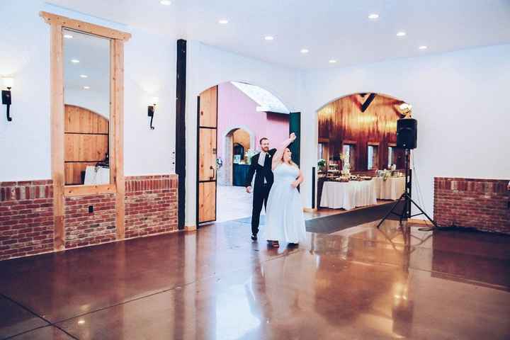 This was simple (more shy members of the wedding party), they spun each other then walked in togethe