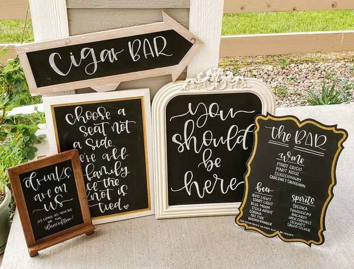 These were the main signs we had at our wedding! We had a few more, one that said "favors please tak