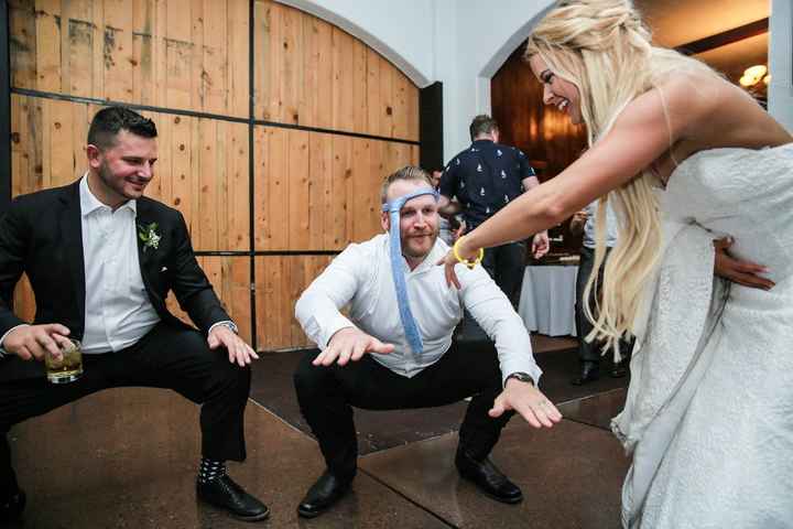 my silly husband & his groomsman & me