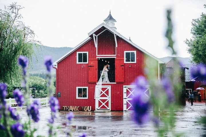 It rained a ton on our wedding day, you can see it in this picture.