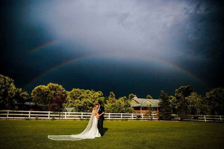 The rain also caused an amazing double rainbow!