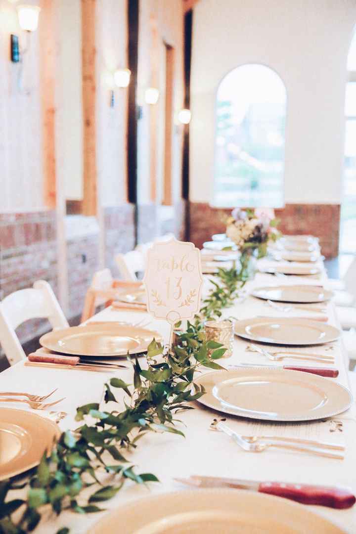 Our greenery runner, we did 3 long farmhouse tables.