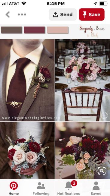 Fall wedding colors that go with burgundy - 1
