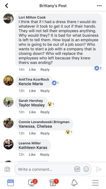 Davids bridal closing 2