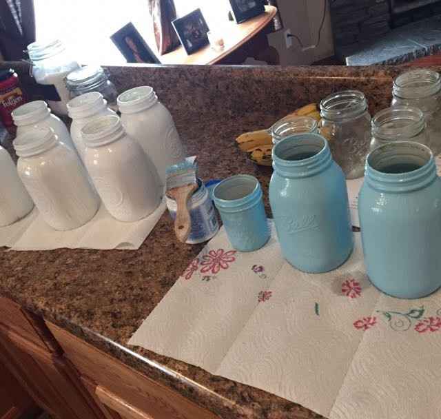 Center pieces Mason jars