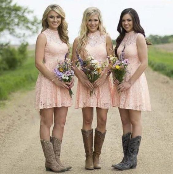 Lace short bridesmaid dresses 1