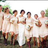 Lace short bridesmaid dresses - 2