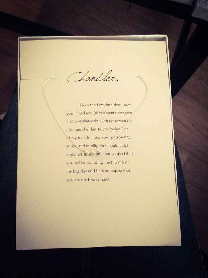 What are yall getting yalls bridesmaids for gift?
