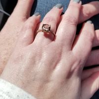 LOVE my cushion cut morganite in rose gold with the half eternity band!!!