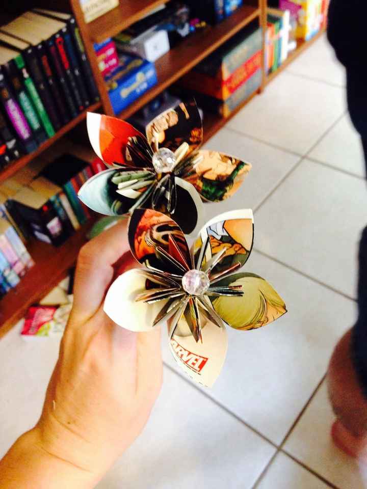 My crazy 1st DYI comic wedding bouquets