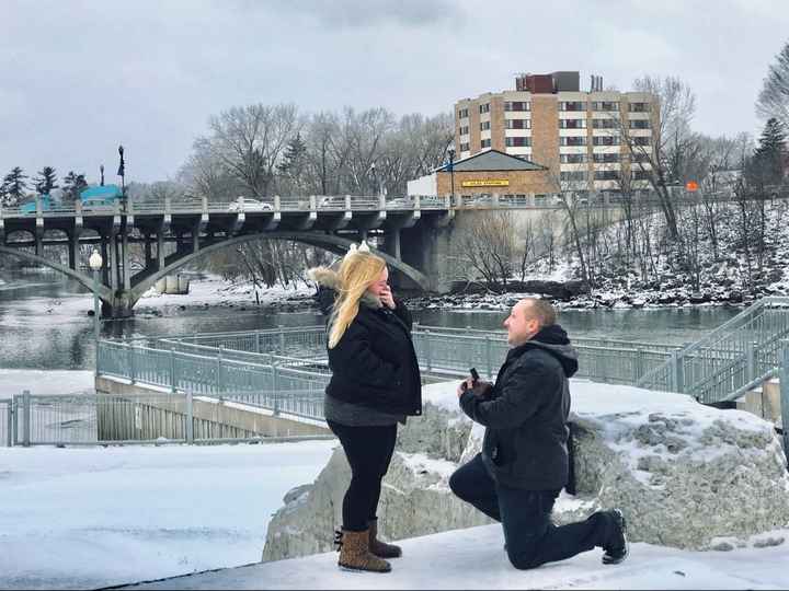 Post a photo of your fiance proposing!