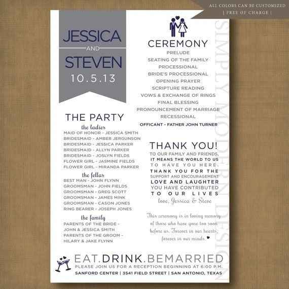 Wedding Program Question.