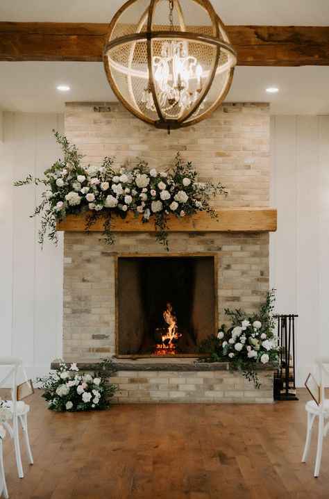 Fireplace ceremony backdrop - 1