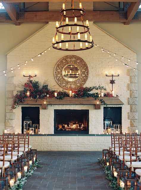 Fireplace ceremony backdrop - 3