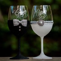 bride and groom glasses